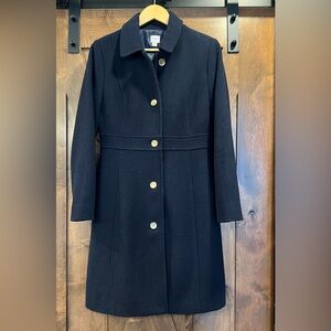 Chic Navy Wool JCrew coat with Gold Buttons- worn twice